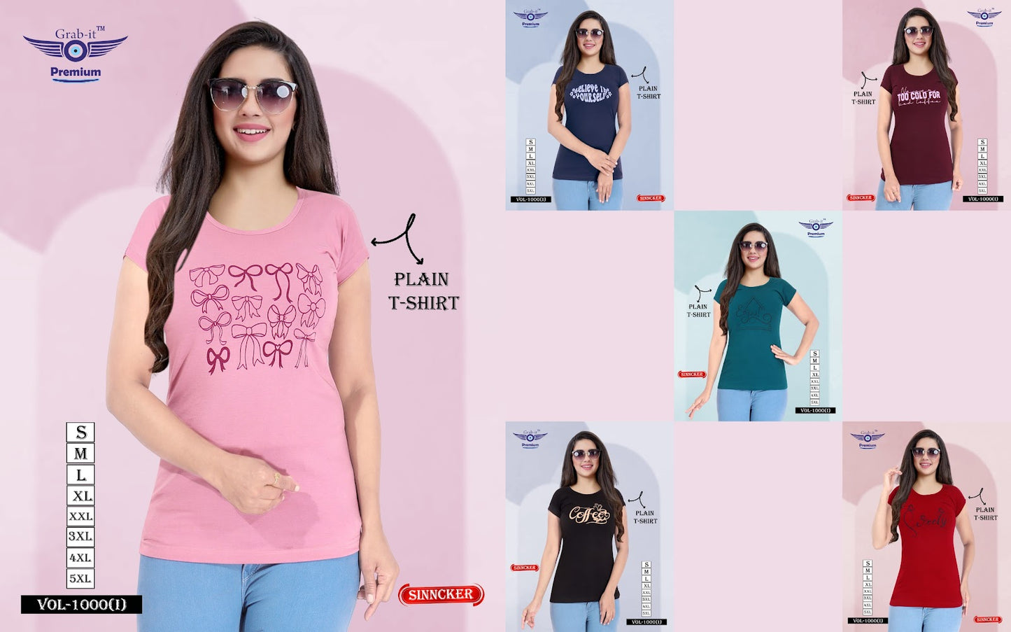 Vol 1000 I Grab It Sinker Women Tshirt Exporter Ahmedabad