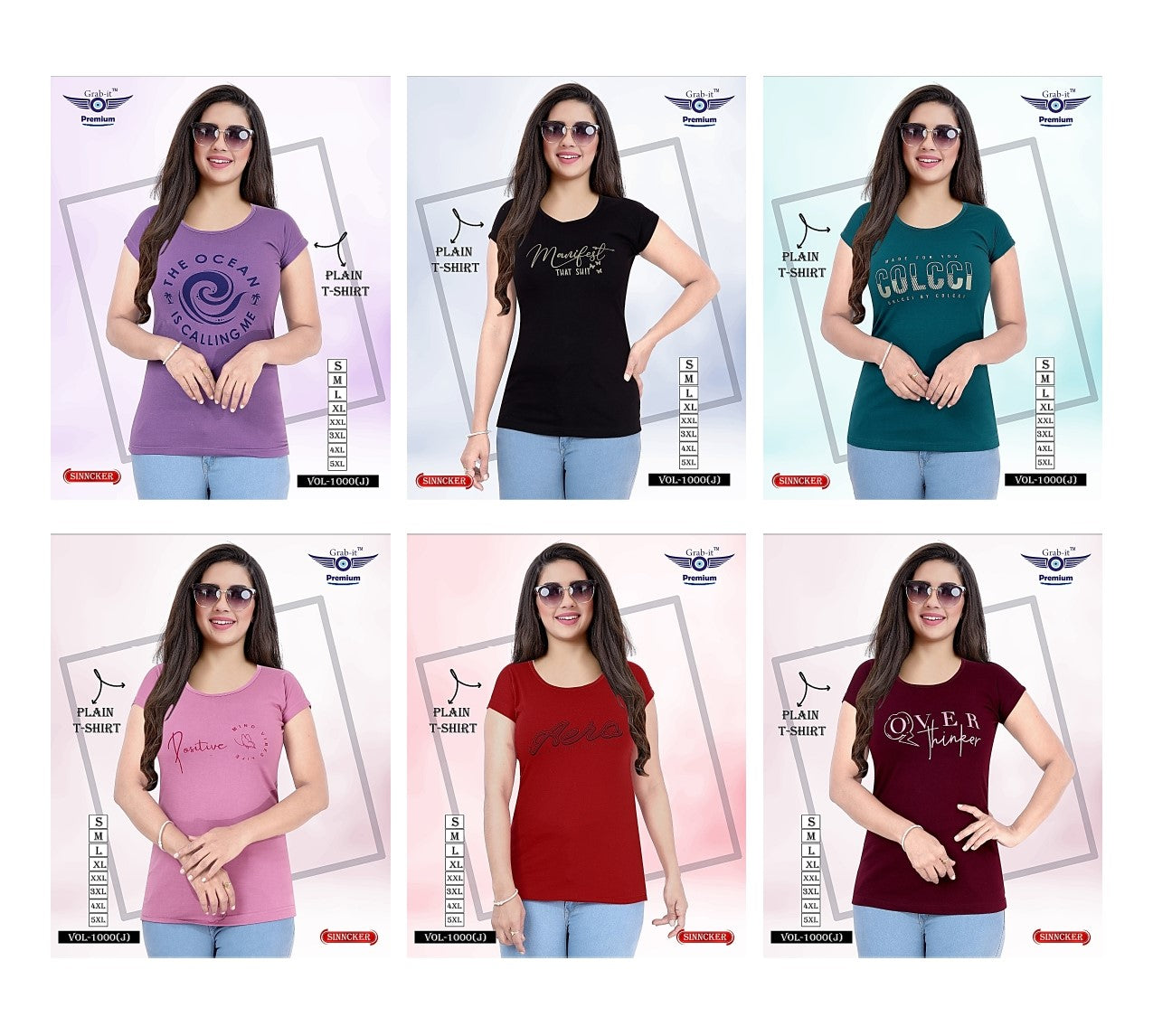 Vol 1000 J Grab It Sinker Women Tshirt Exporter Ahmedabad