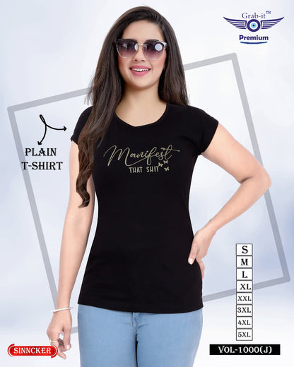 Vol 1000 J Grab It Sinker Women Tshirt Exporter Ahmedabad