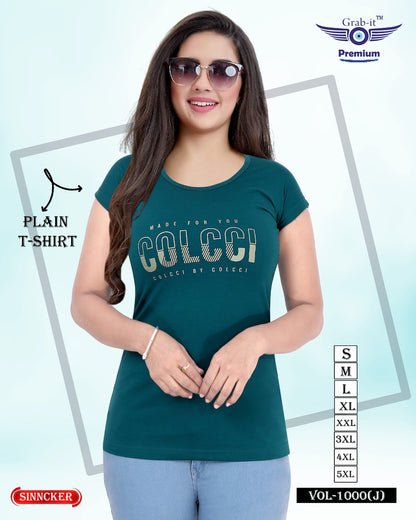Vol 1000 J Grab It Sinker Women Tshirt Exporter Ahmedabad