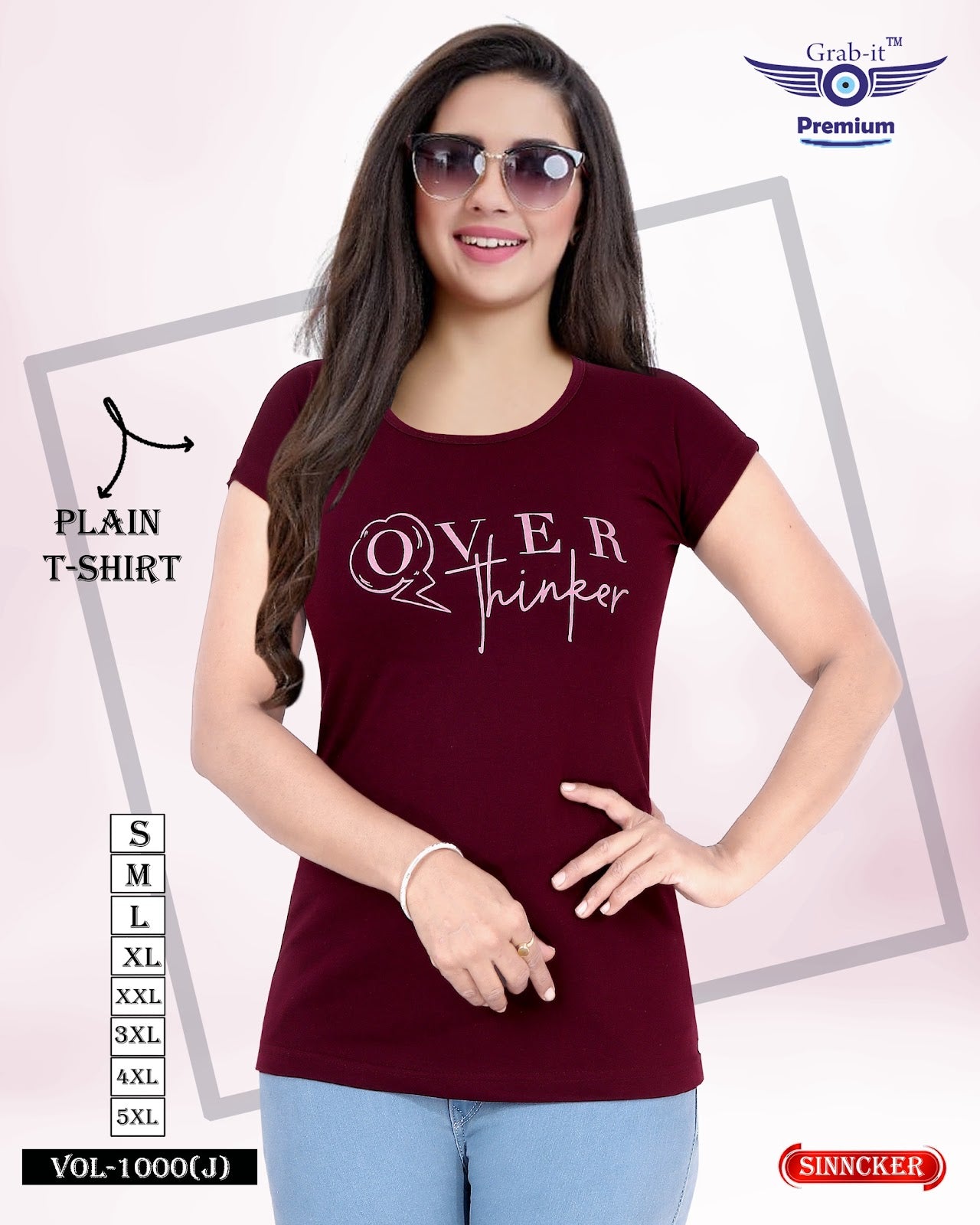 Vol 1000 J Grab It Sinker Women Tshirt Exporter Ahmedabad