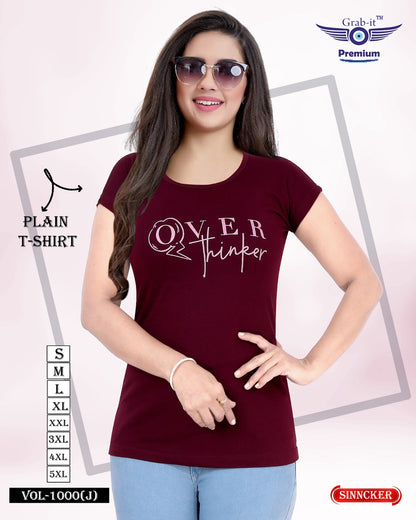 Vol 1000 J Grab It Sinker Women Tshirt Exporter Ahmedabad