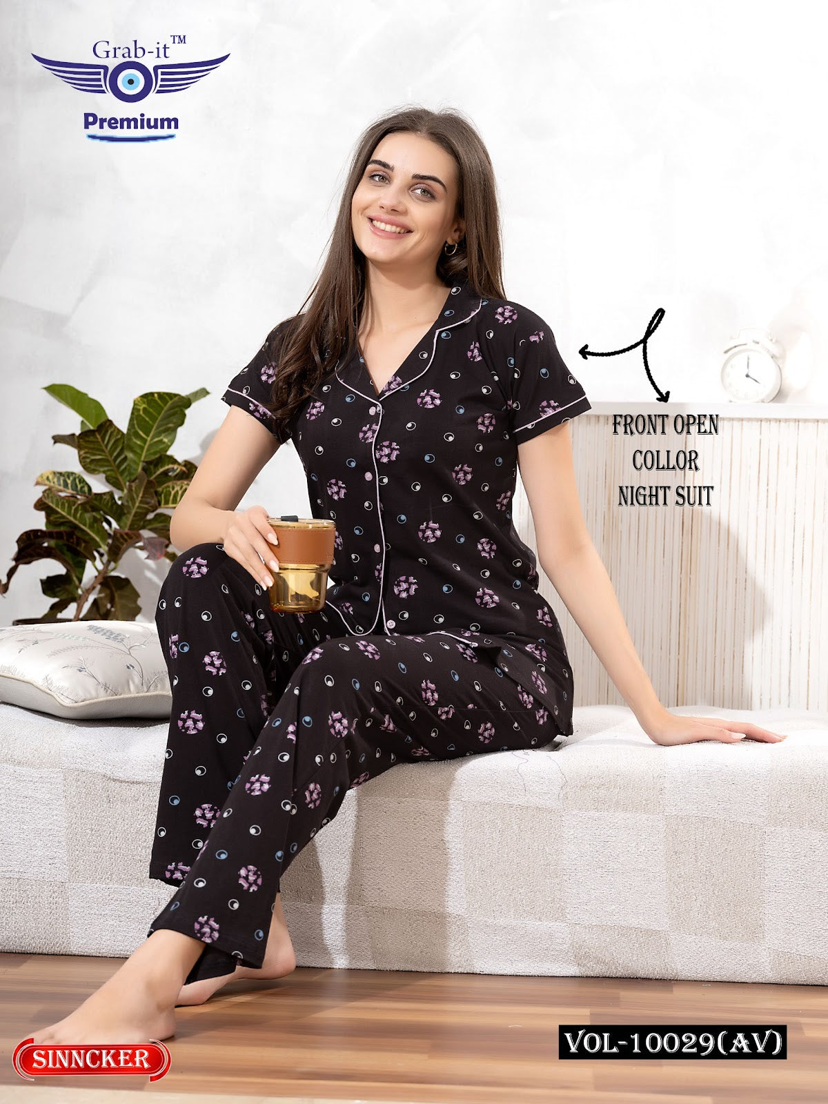 Vol 10029 Av Grab It Sinker Collar Night Suits Manufacturer Ahmedabad