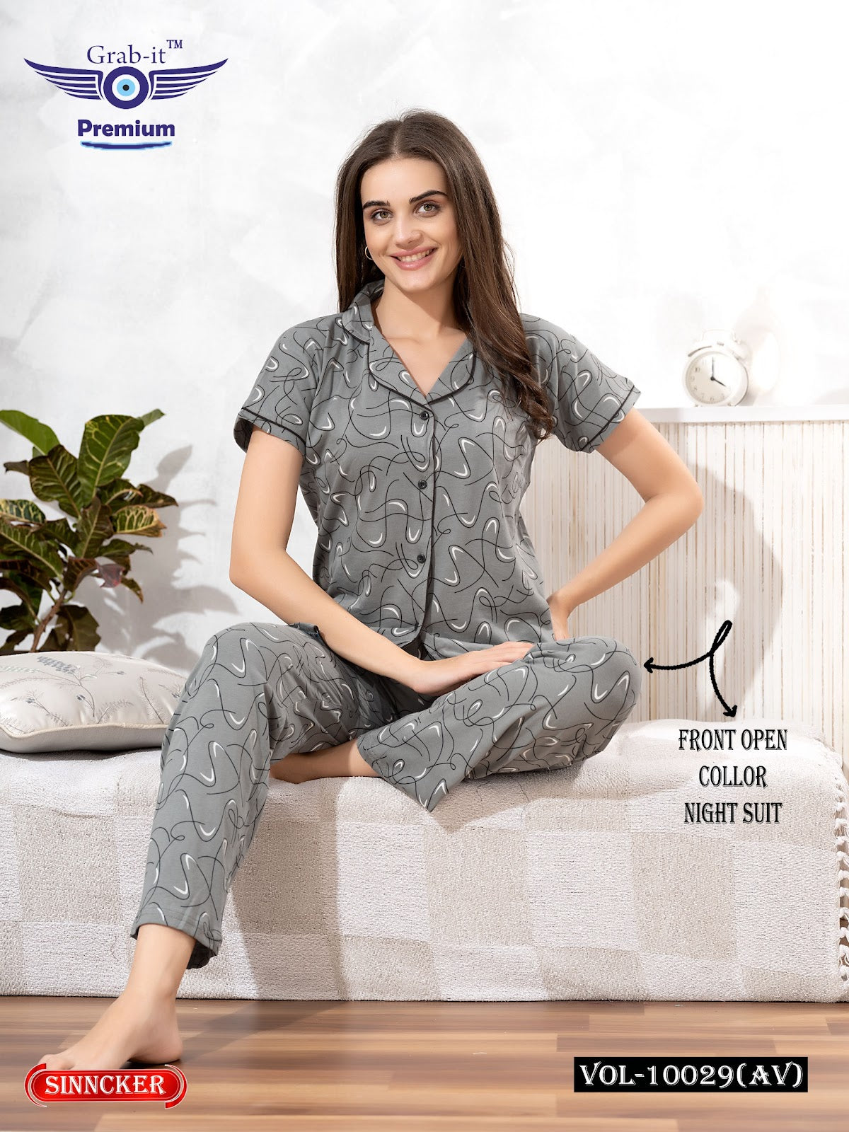 Vol 10029 Av Grab It Sinker Collar Night Suits Manufacturer Ahmedabad