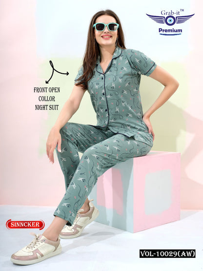 Vol 10029 Aw Grab It Sinker Collar Night Suits Manufacturer Ahmedabad