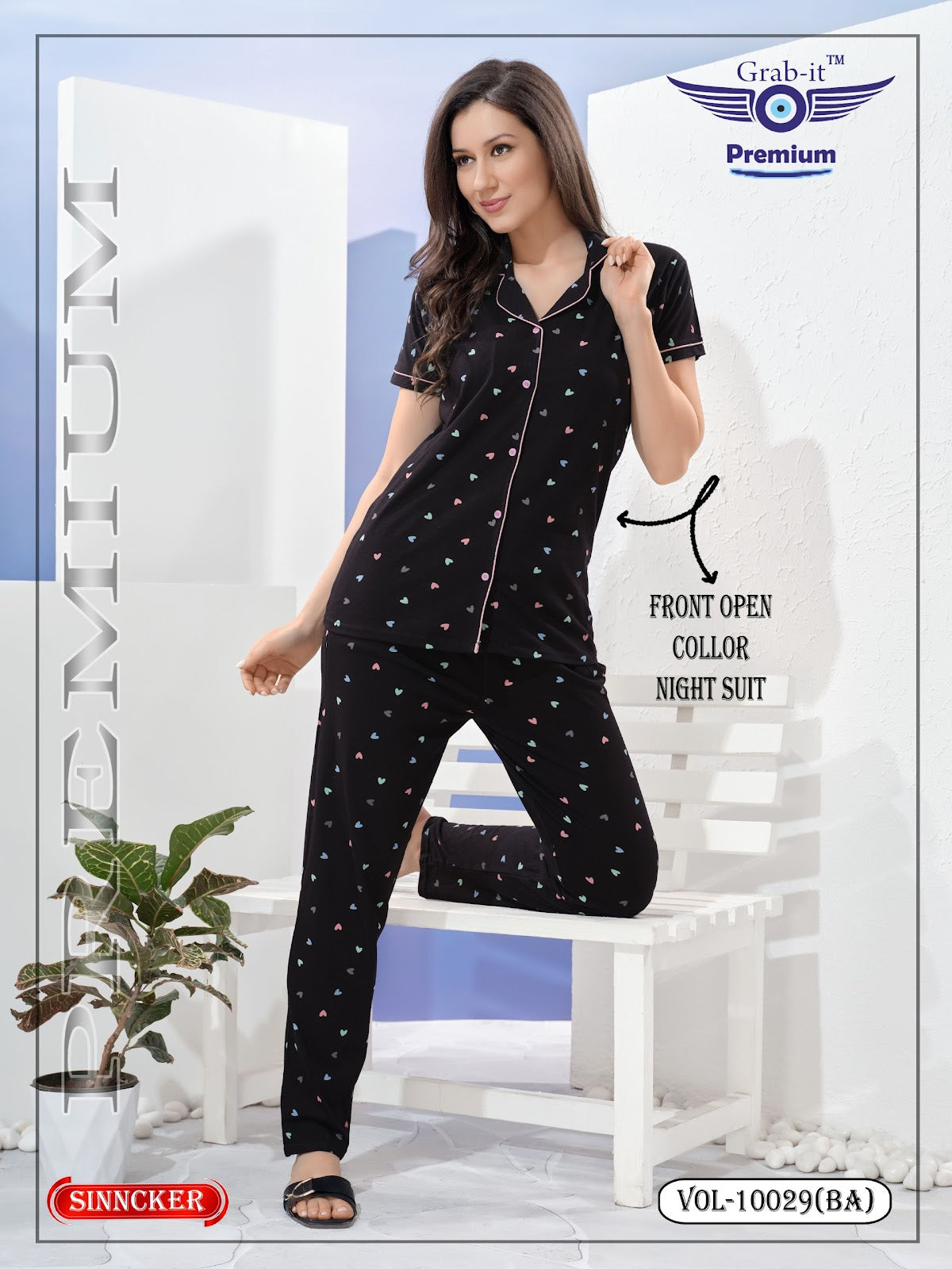 Vol 10029 Ba Grab It Sinker Collar Night Suits Wholesaler Ahmedabad