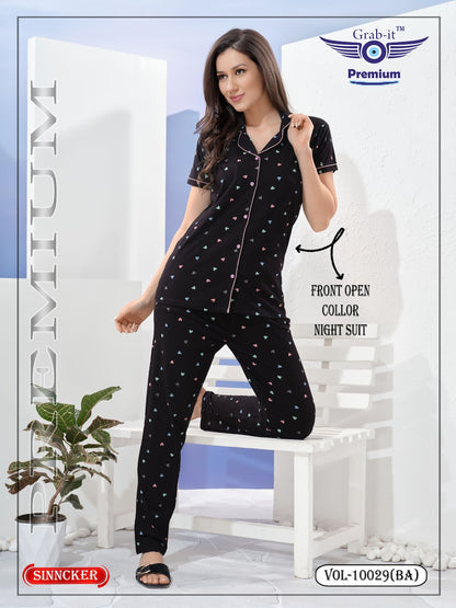 Vol 10029 Ba Grab It Sinker Collar Night Suits Wholesaler Ahmedabad