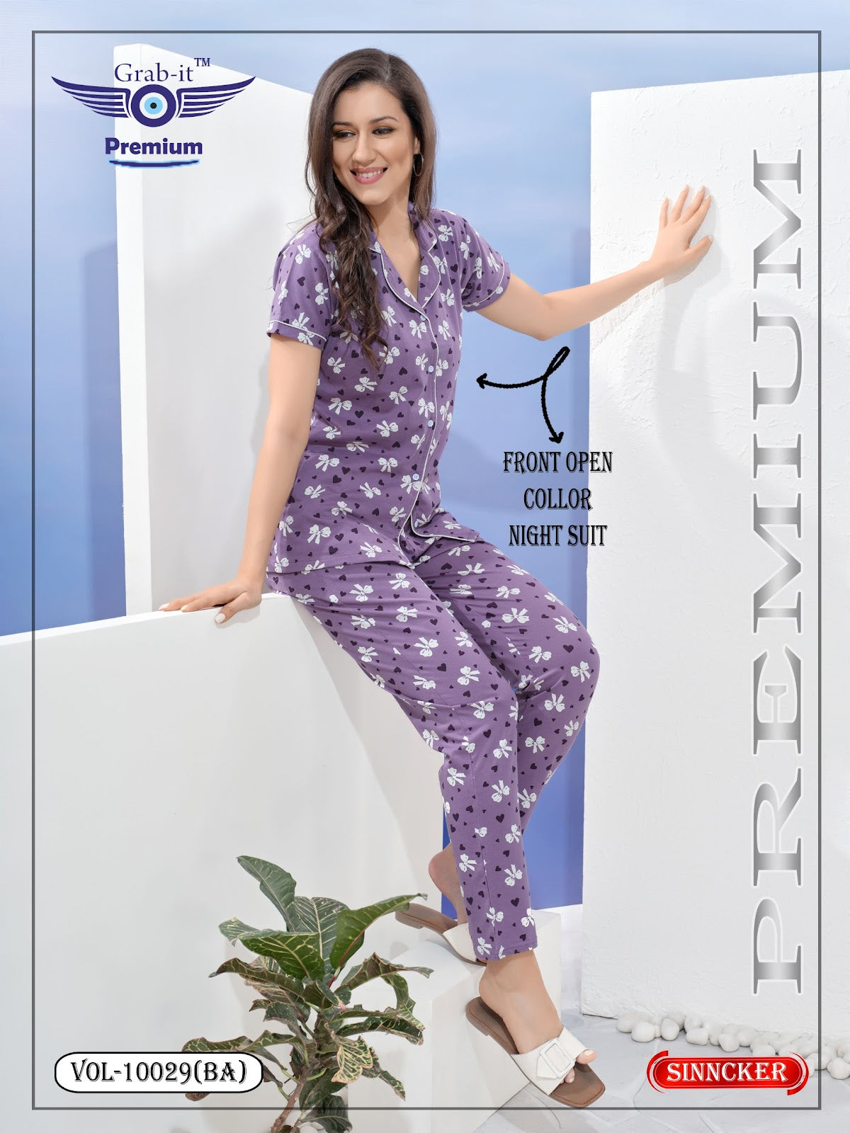 Vol 10029 Ba Grab It Sinker Collar Night Suits Wholesaler Ahmedabad