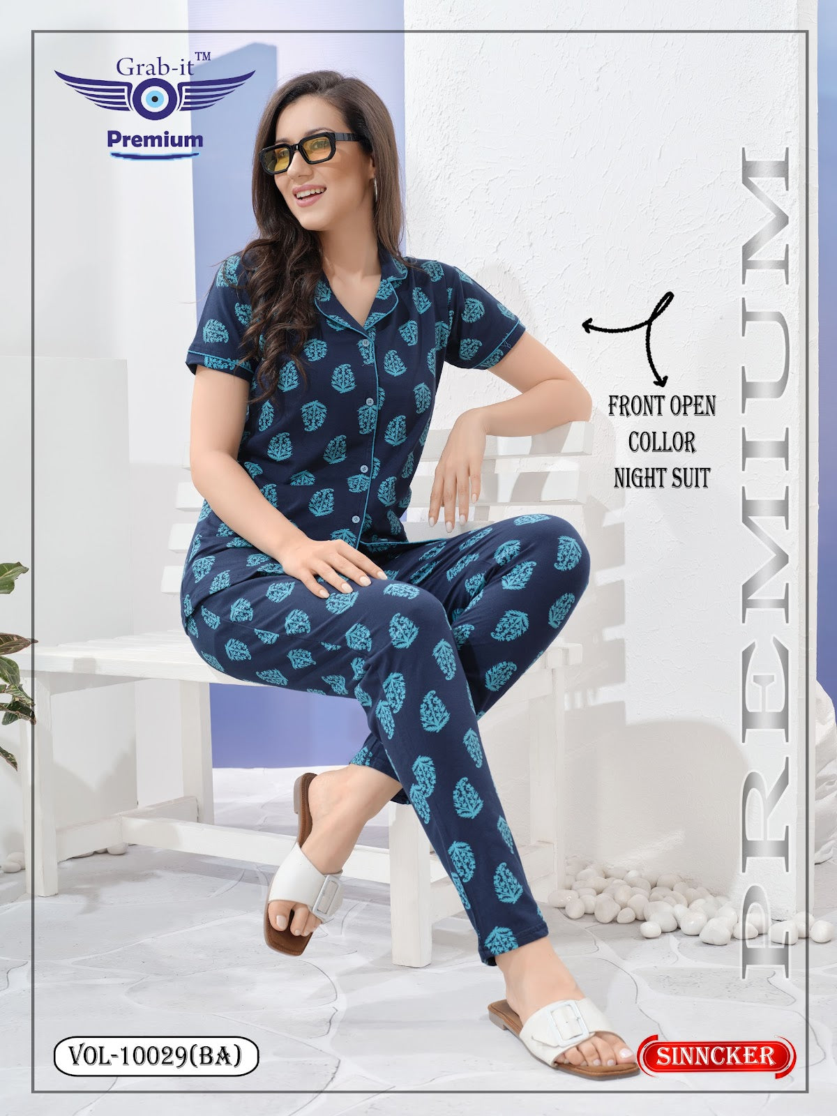 Vol 10029 Ba Grab It Sinker Collar Night Suits Wholesaler Ahmedabad