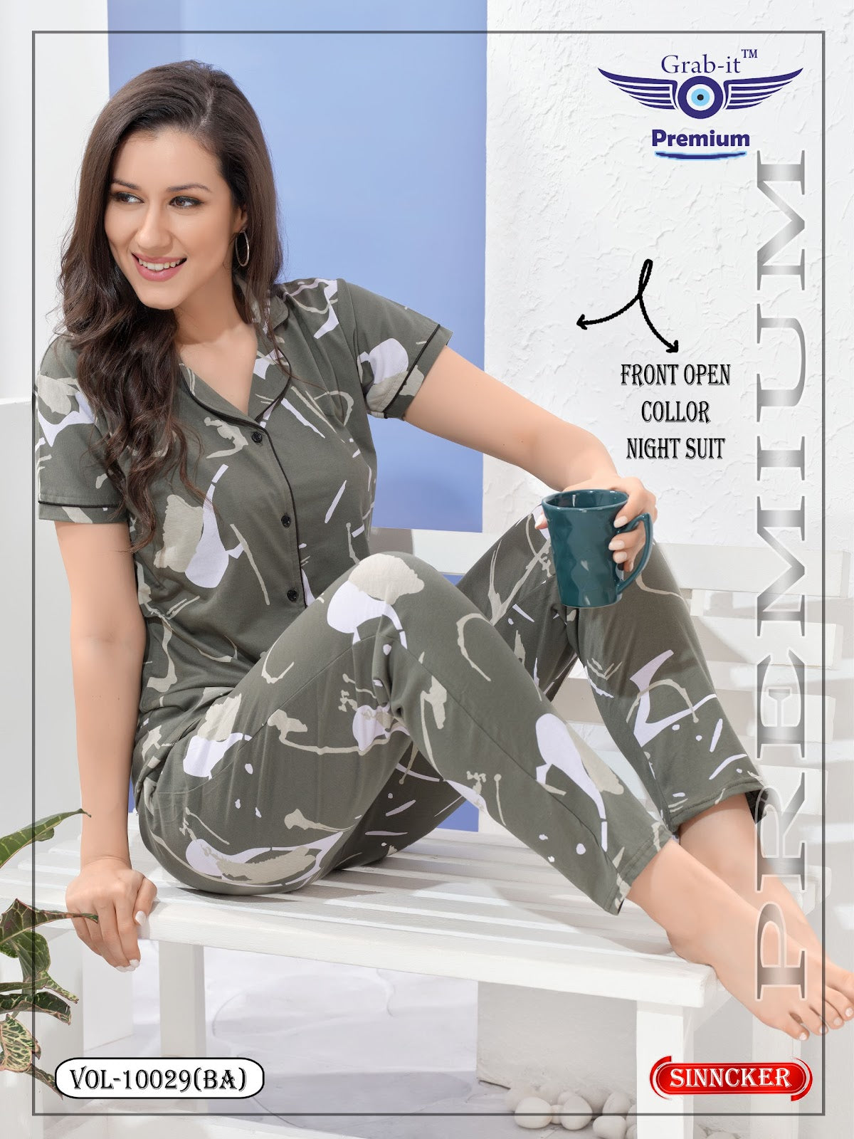 Vol 10029 Ba Grab It Sinker Collar Night Suits Wholesaler Ahmedabad
