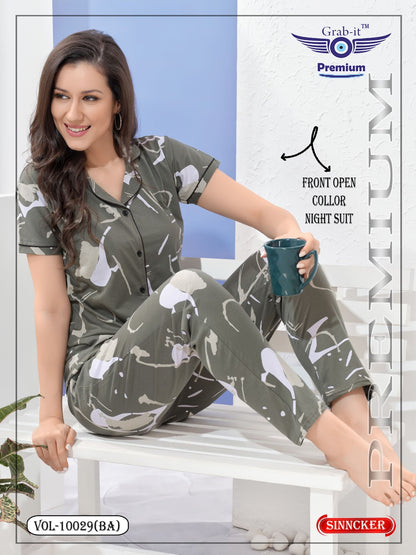 Vol 10029 Ba Grab It Sinker Collar Night Suits Wholesaler Ahmedabad