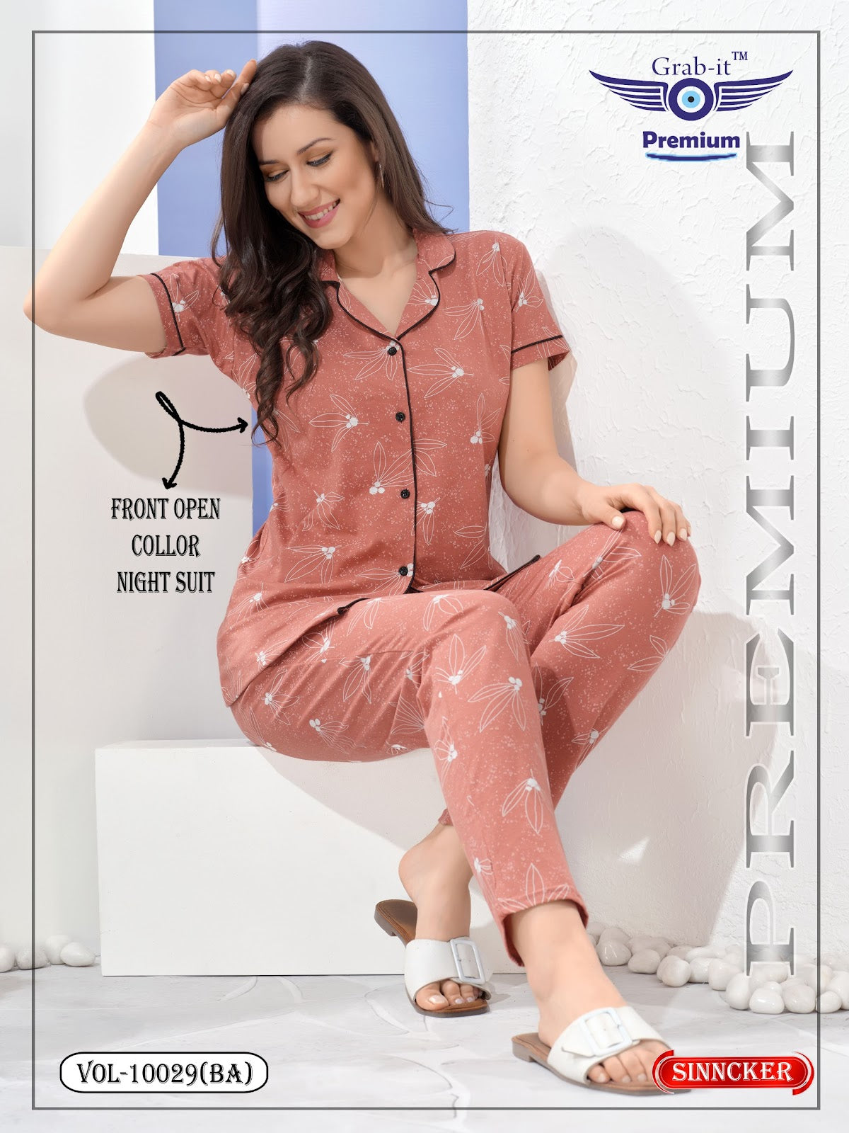 Vol 10029 Ba Grab It Sinker Collar Night Suits Wholesaler Ahmedabad