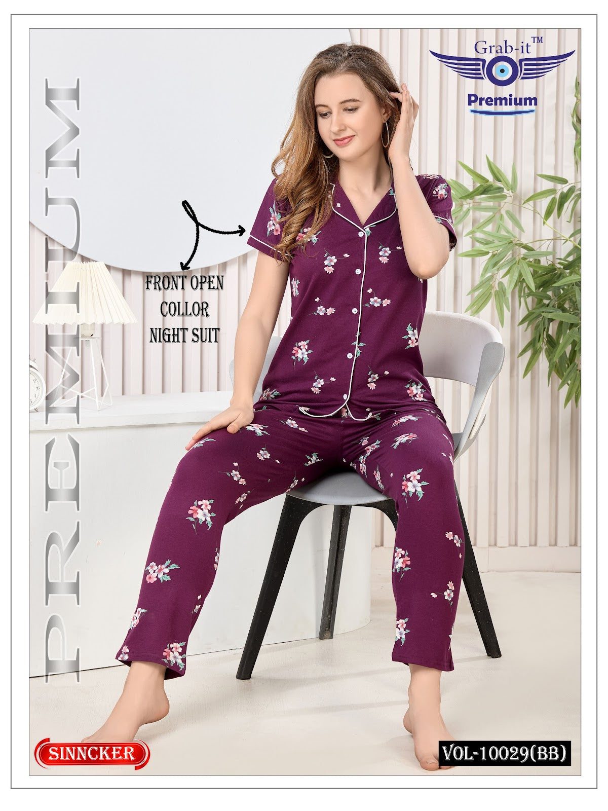 Vol 10029 Bb Grab It Sinker Collar Night Suits Manufacturer Gujarat