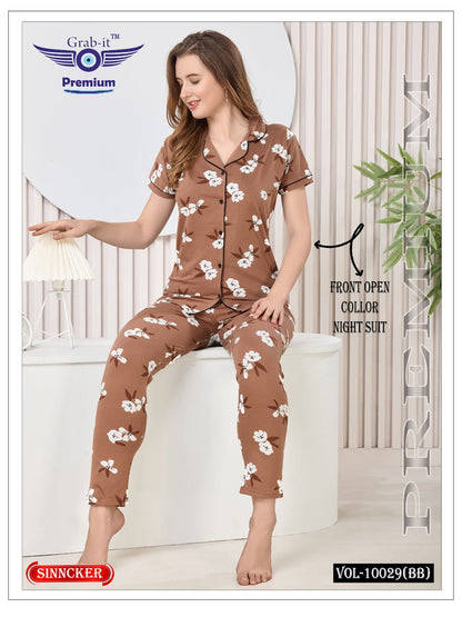 Vol 10029 Bb Grab It Sinker Collar Night Suits Manufacturer Gujarat