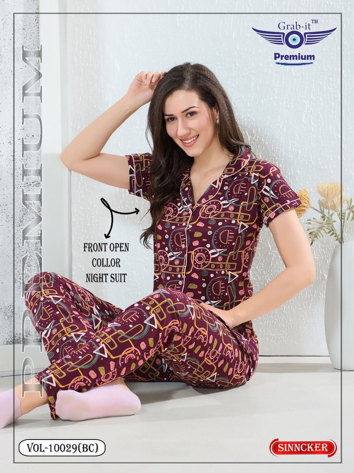 Vol 10029 Bc Grab It Sinker Collar Night Suits Exporter Ahmedabad