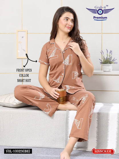 Vol 10029 Bh Grab It Sinker Collar Night Suits Manufacturer