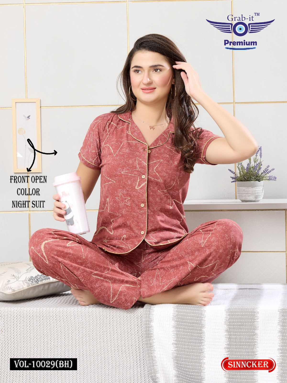 Vol 10029 Bh Grab It Sinker Collar Night Suits Manufacturer