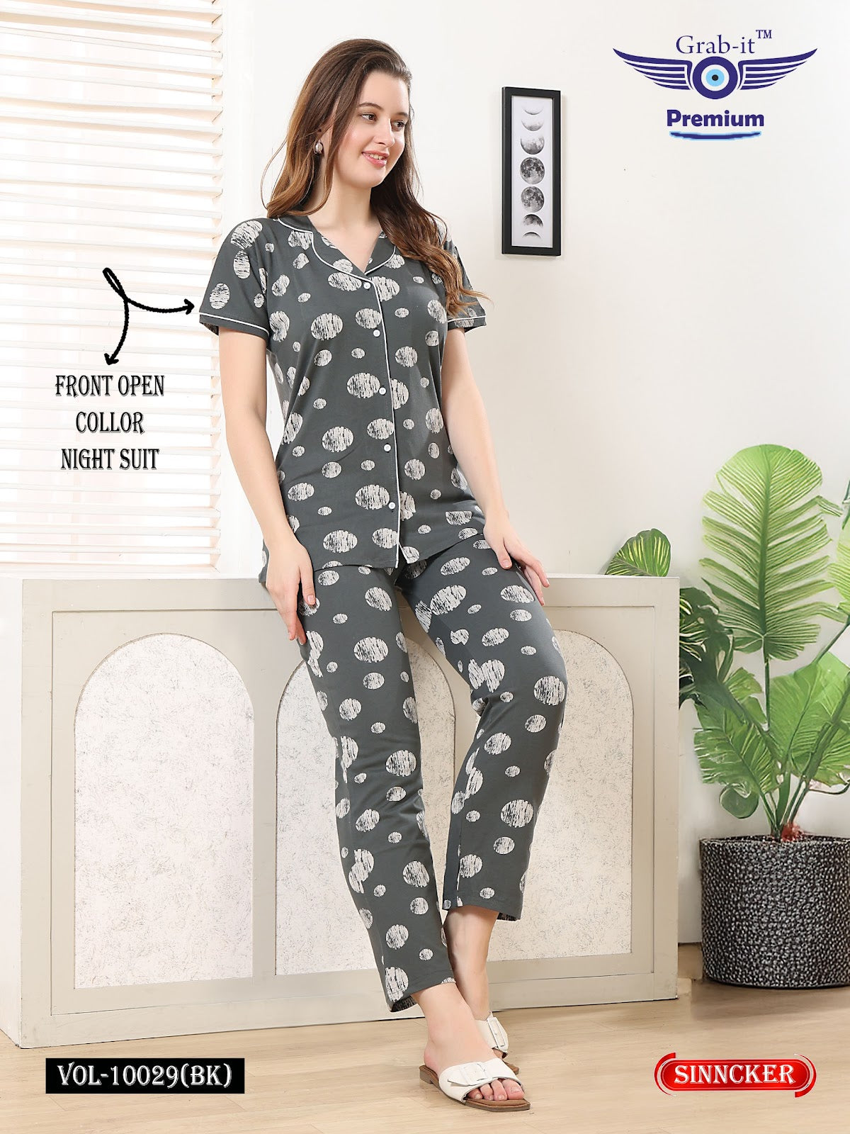 Vol 10029 Bk Grab It Sinker Collar Night Suits Supplier