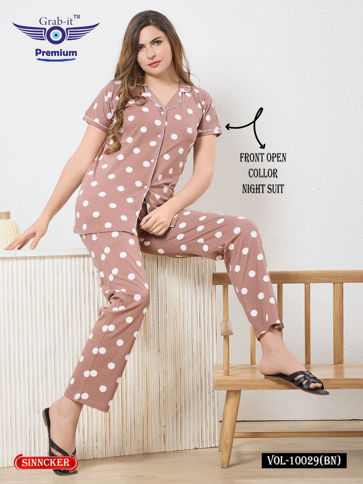 Vol 10029 Bn Grab It Collar Night Suits Wholesaler