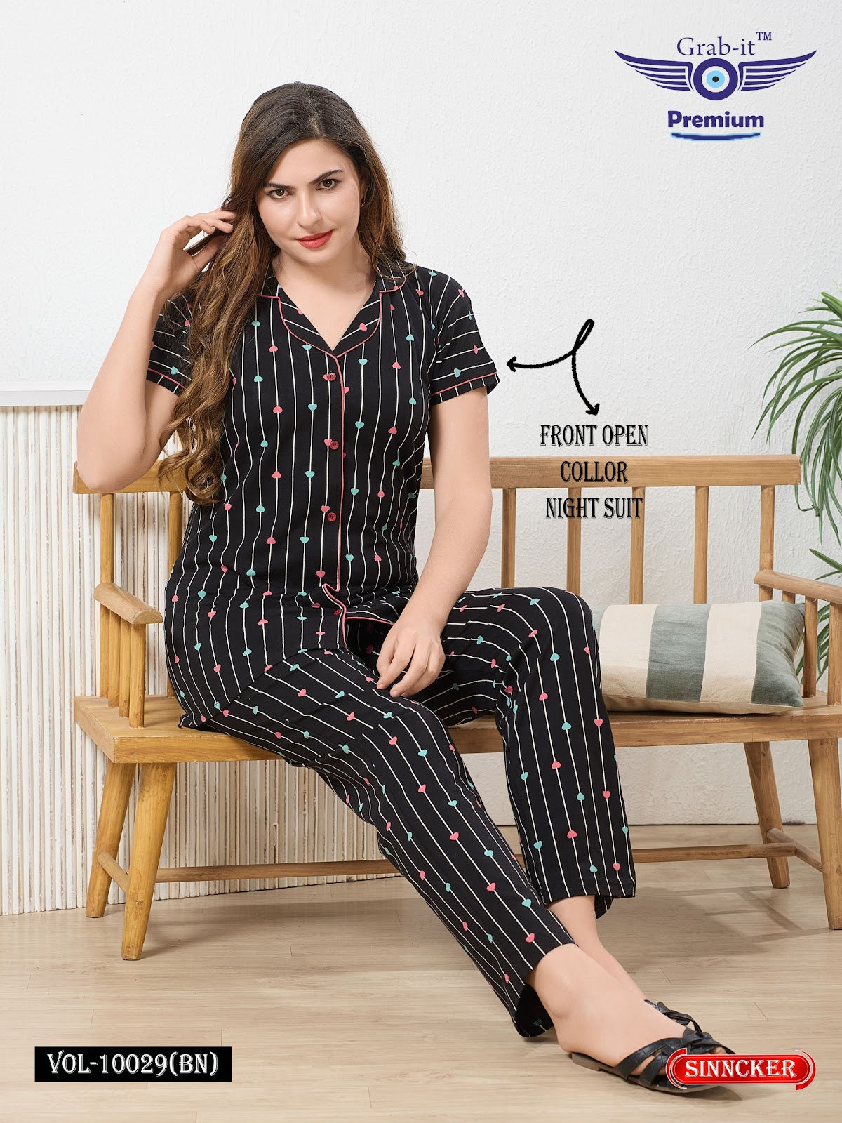 Vol 10029 Bn Grab It Collar Night Suits Wholesaler