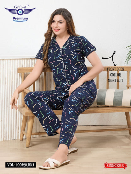 Vol 10029 Bn Grab It Collar Night Suits Wholesaler