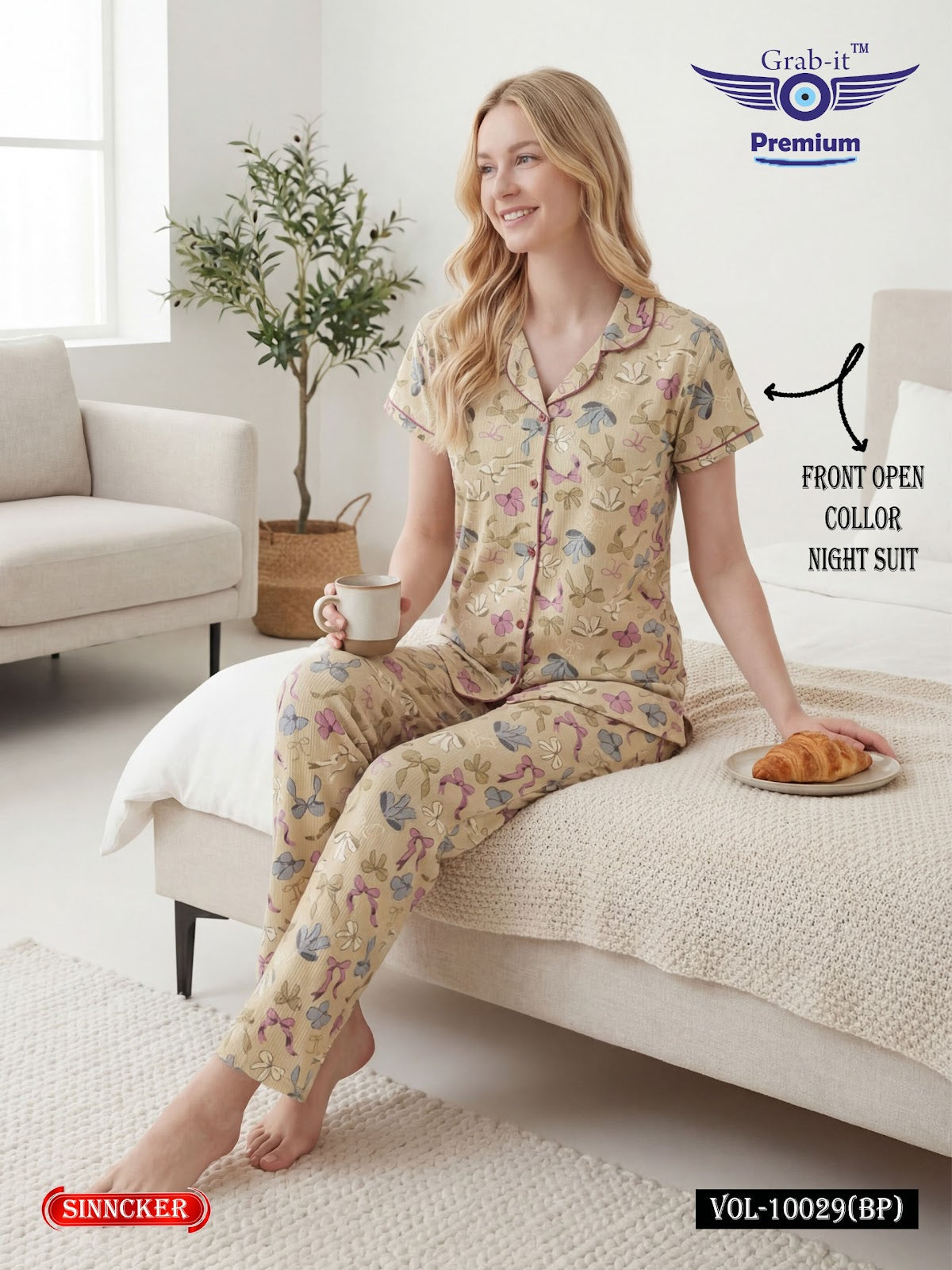 Vol 10029 Bp Grab It Sinker Collar Night Suits Exporter Gujarat