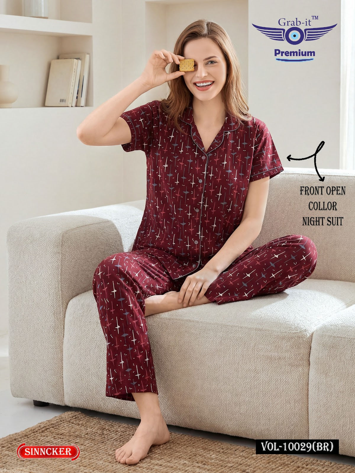 Vol 10029 Br Grab It Sinker Collar Night Suits Manufacturer