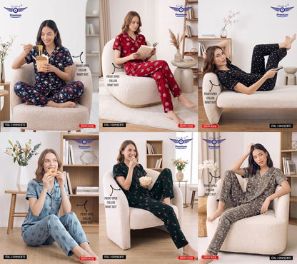 Vol 10029 Bt Grab It Sinker Collar Night Suits Wholesale Price