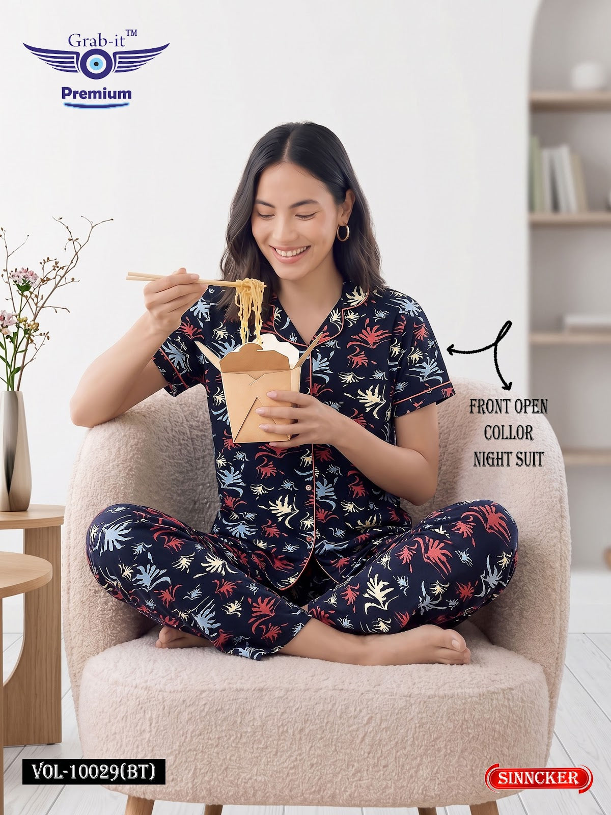 Vol 10029 Bt Grab It Sinker Collar Night Suits Wholesale Price