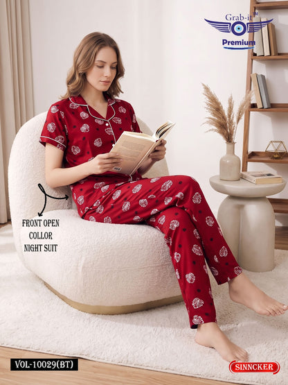 Vol 10029 Bt Grab It Sinker Collar Night Suits Wholesale Price