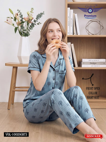 Vol 10029 Bt Grab It Sinker Collar Night Suits Wholesale Price