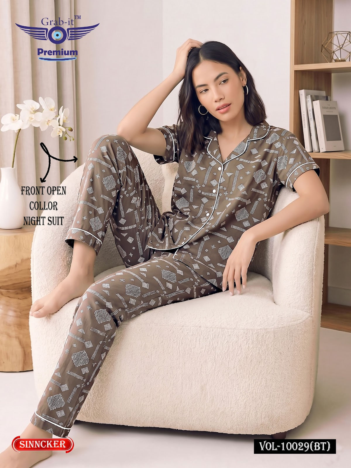 Vol 10029 Bt Grab It Sinker Collar Night Suits Wholesale Price