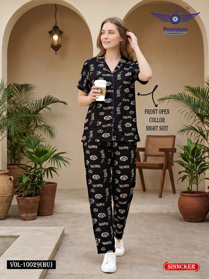 Vol 10029 Bu Grab It Sinker Collar Night Suits Exporter Gujarat