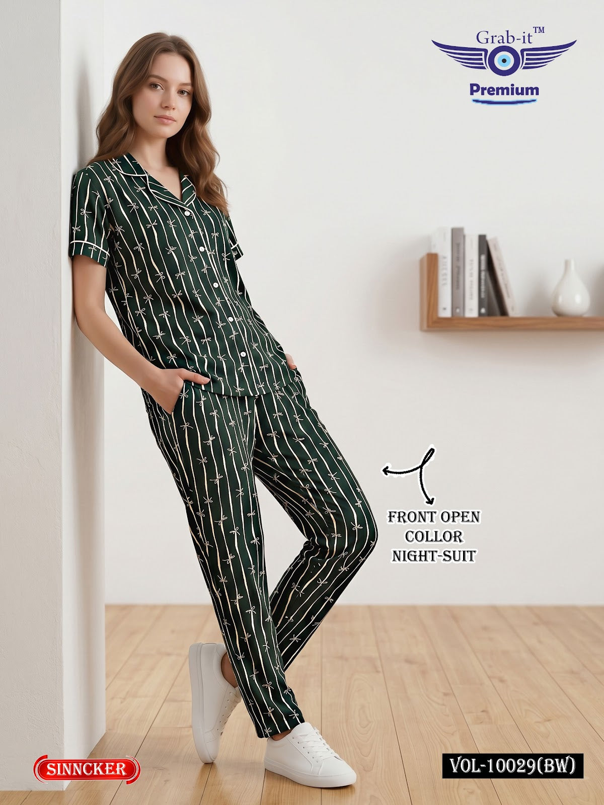 Vol 10029 Bw Grab It Sinker Collar Night Suits Wholesale Rate
