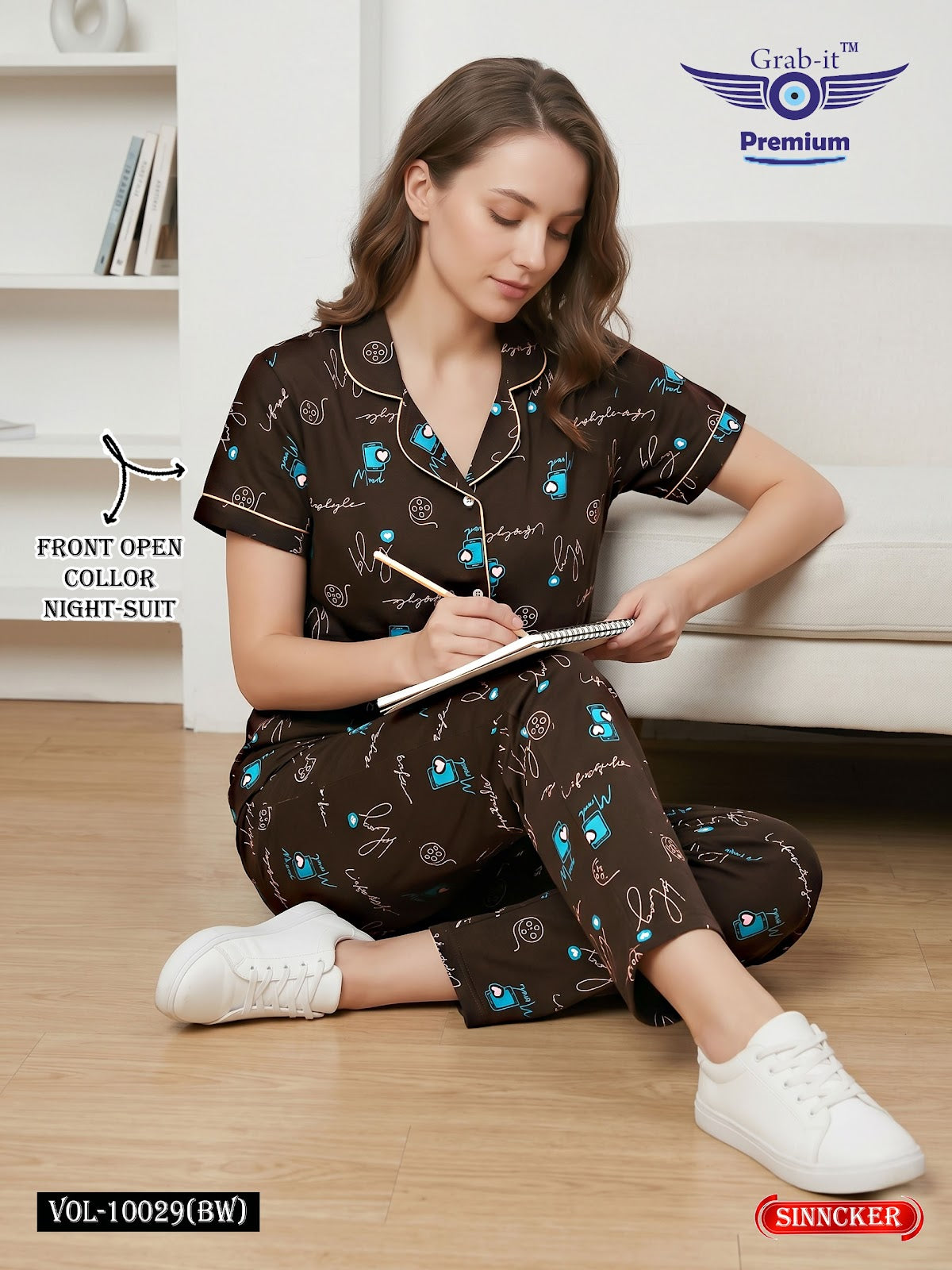 Vol 10029 Bw Grab It Sinker Collar Night Suits Wholesale Rate