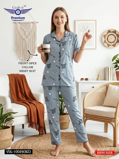 Vol 10029 Bz Grab It Sinker Collar Night Suits Supplier Gujarat