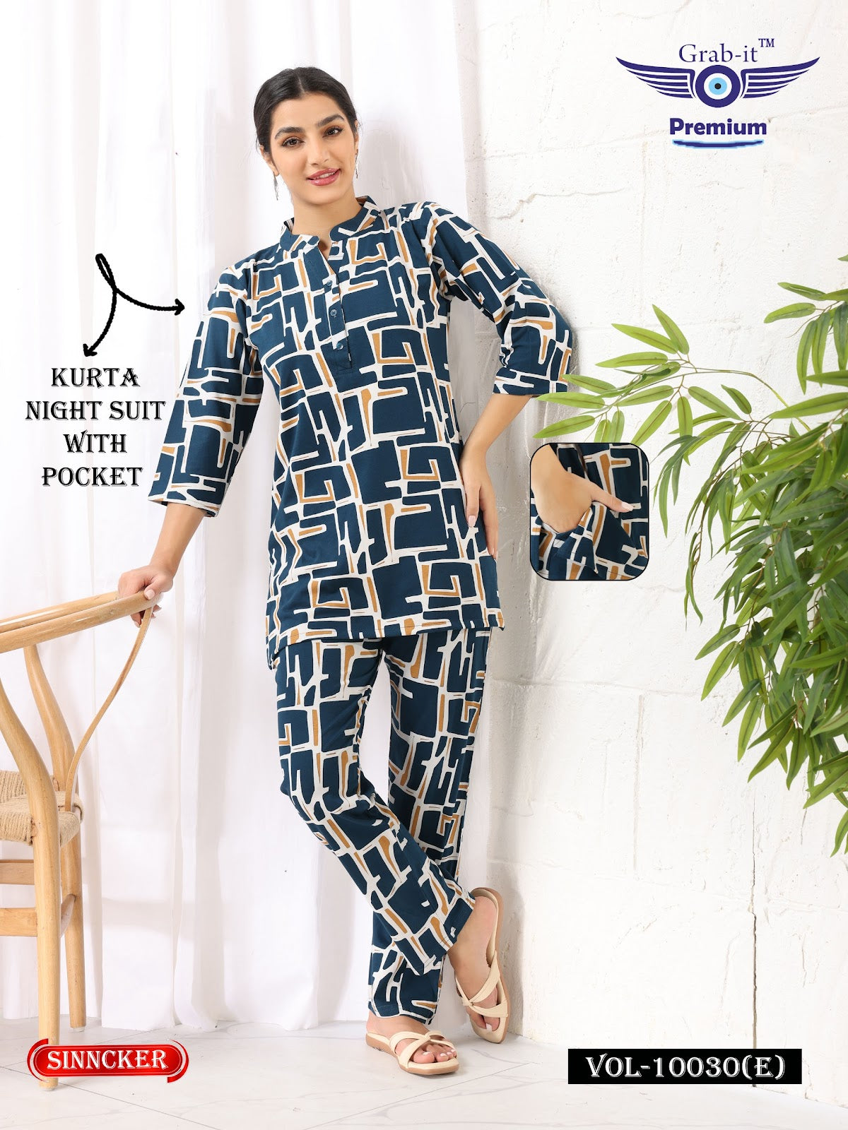 Vol 10030 E Grab It Sinker Kurta Night Suits Wholesale Rate