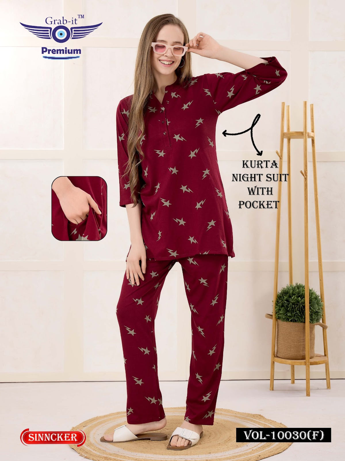 Vol 10030 F Grab It Sinker Kurta Night Suits Manufacturer Ahmedabad