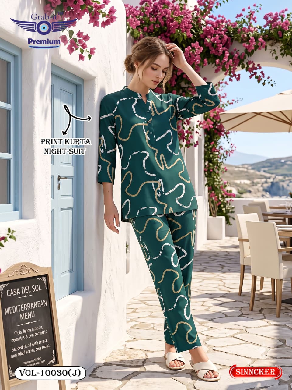 Vol 10030 J Grab It Sincker Kurta Night Suits Supplier Gujarat