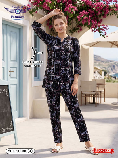 Vol 10030 J Grab It Sincker Kurta Night Suits Supplier Gujarat