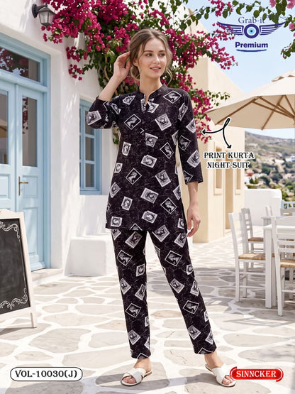 Vol 10030 J Grab It Sincker Kurta Night Suits Supplier Gujarat