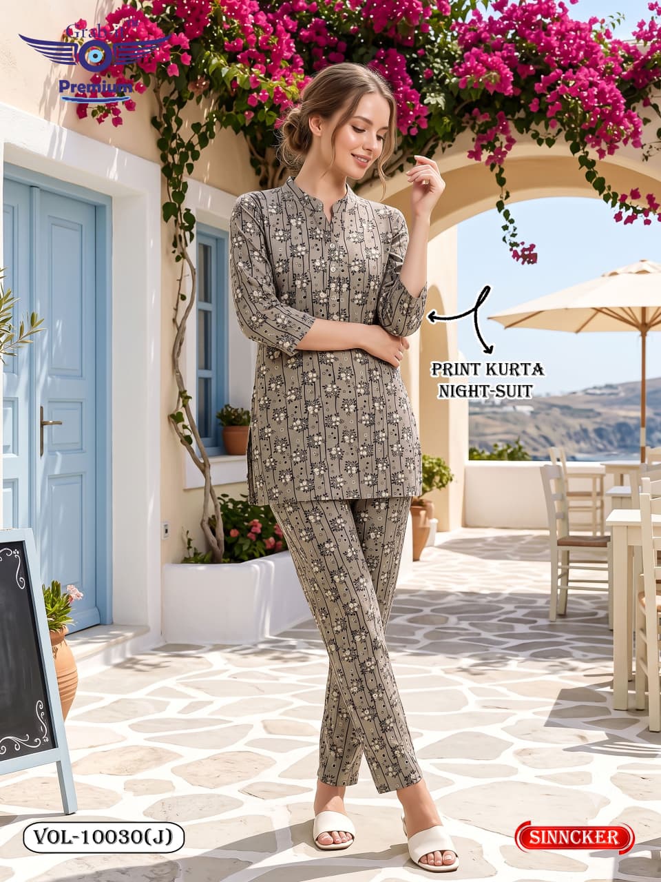 Vol 10030 J Grab It Sincker Kurta Night Suits Supplier Gujarat