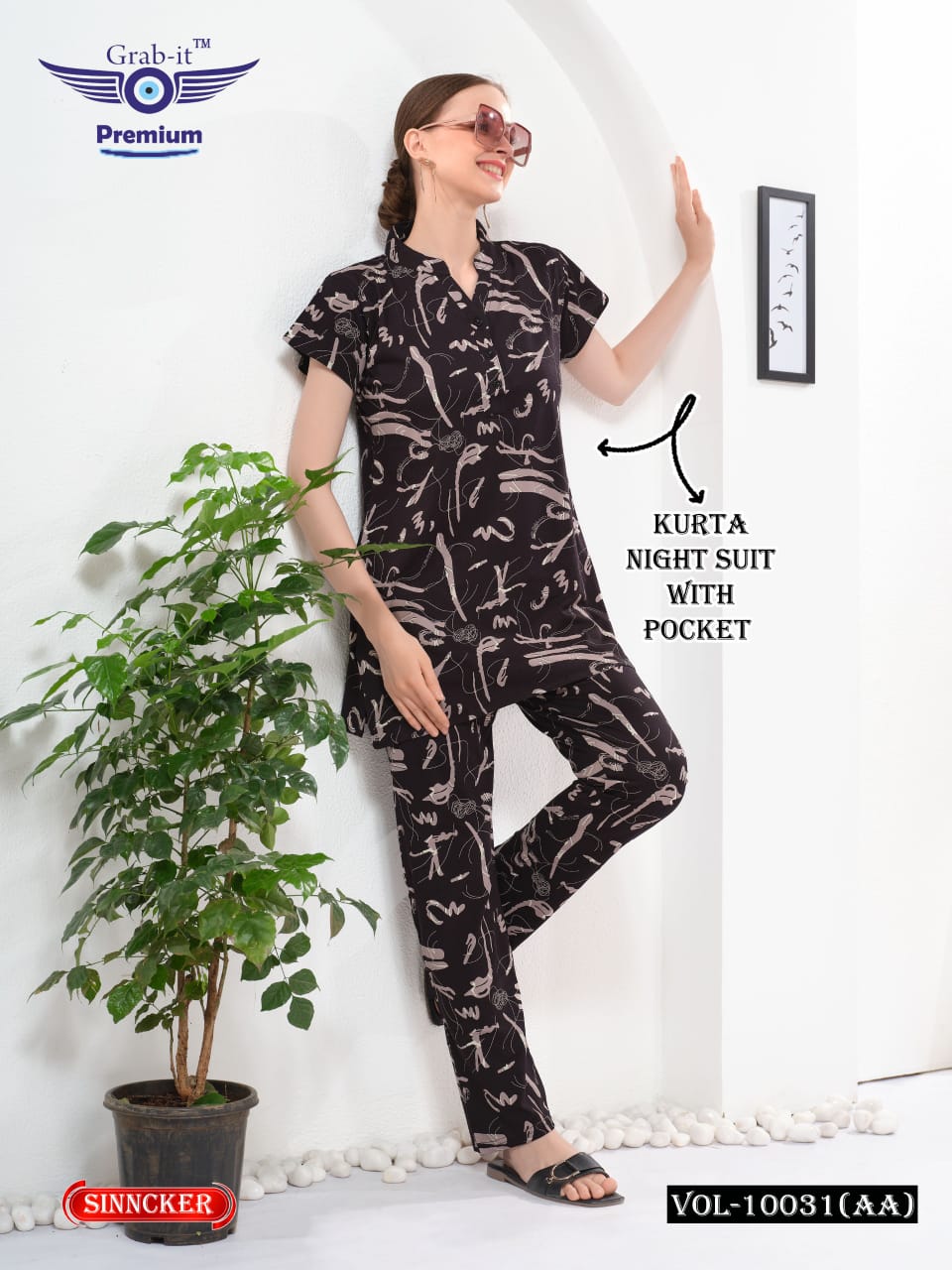 Vol 10031 Aa Grab It Sinker Kurta Night Suits Supplier India