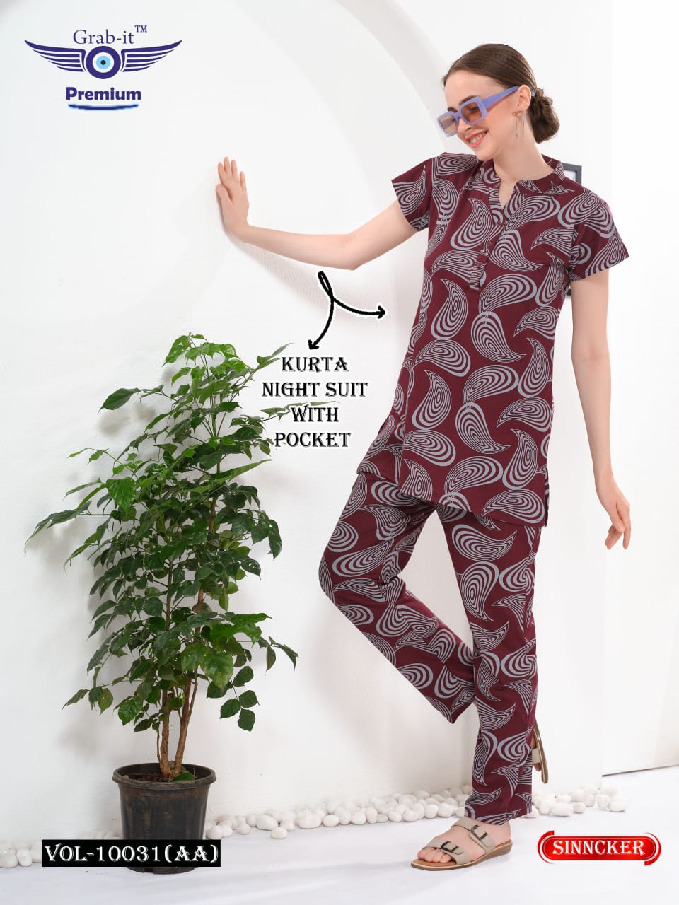 Vol 10031 Aa Grab It Sinker Kurta Night Suits Supplier India