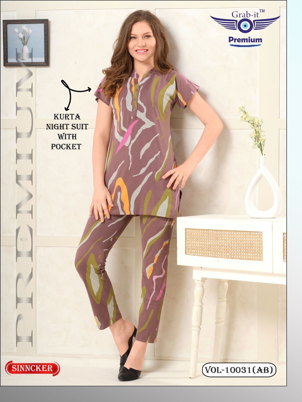 Vol 10031 Ab Grab It Sinker Kurta Night Suits Wholesale