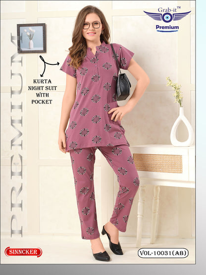 Vol 10031 Ab Grab It Sinker Kurta Night Suits Wholesale