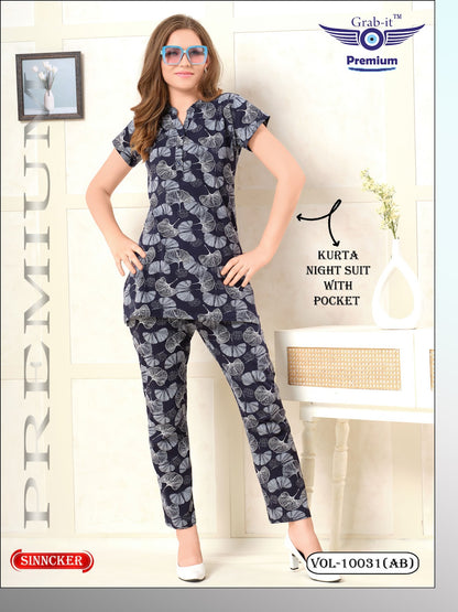 Vol 10031 Ab Grab It Sinker Kurta Night Suits Wholesale