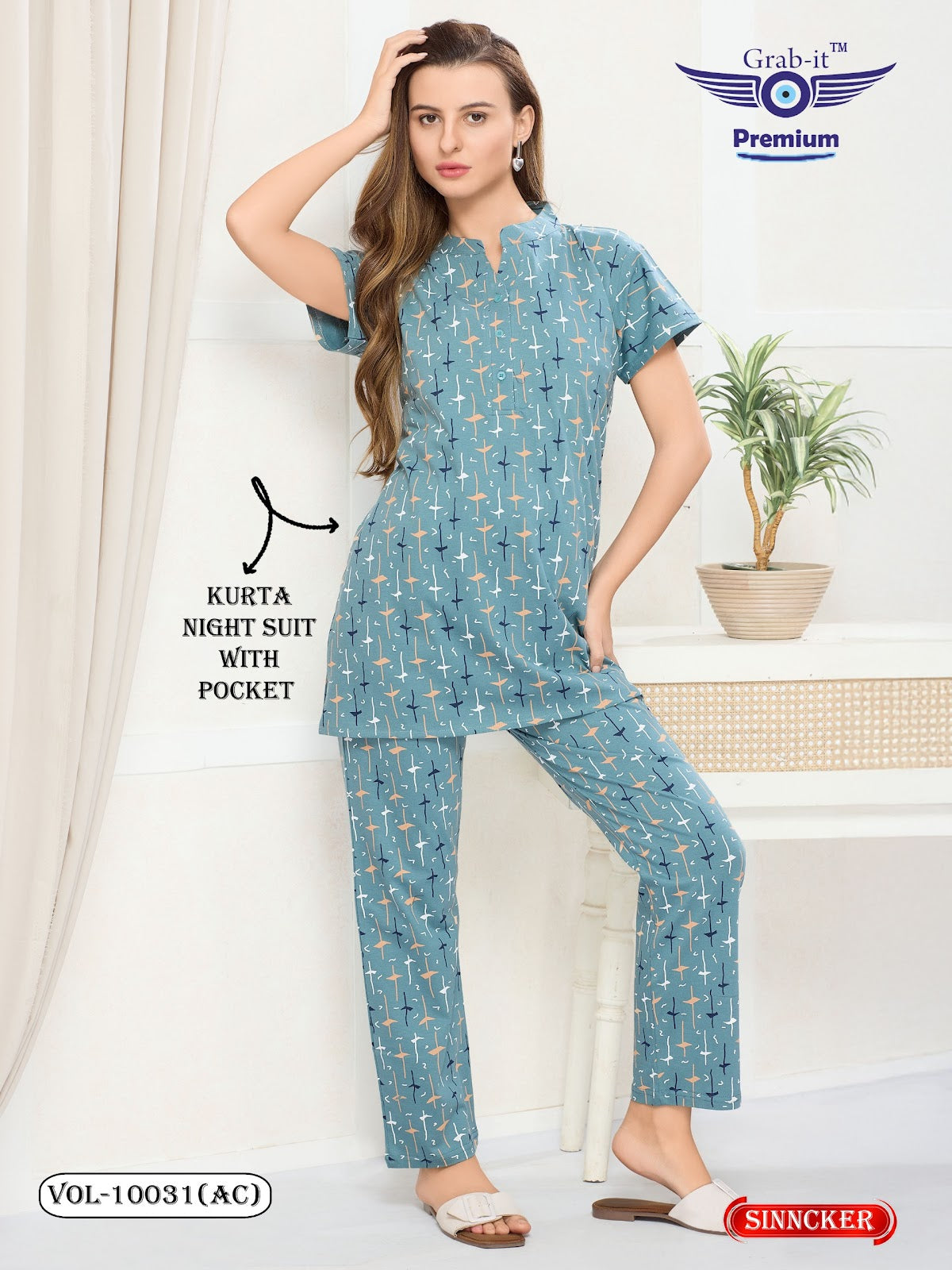 Vol 10031 Ac Grab It Sinker Kurta Night Suits Supplier