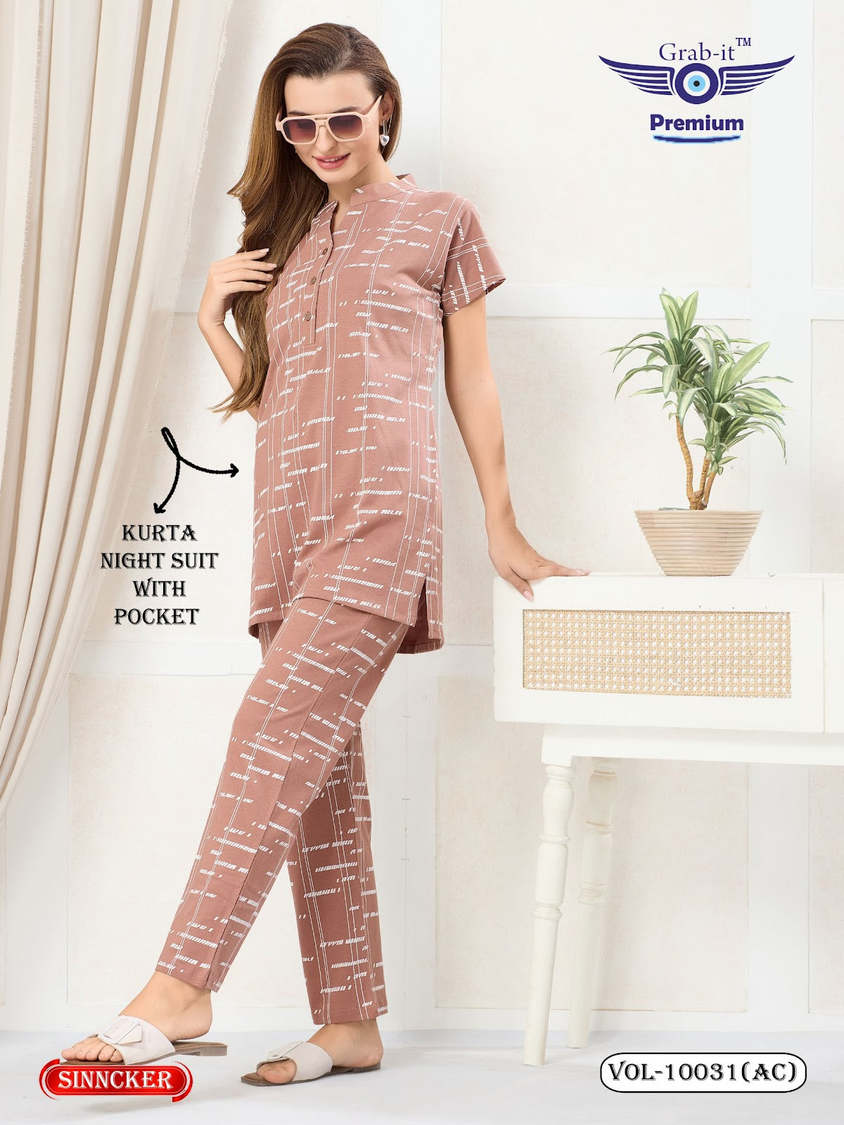Vol 10031 Ac Grab It Sinker Kurta Night Suits Supplier
