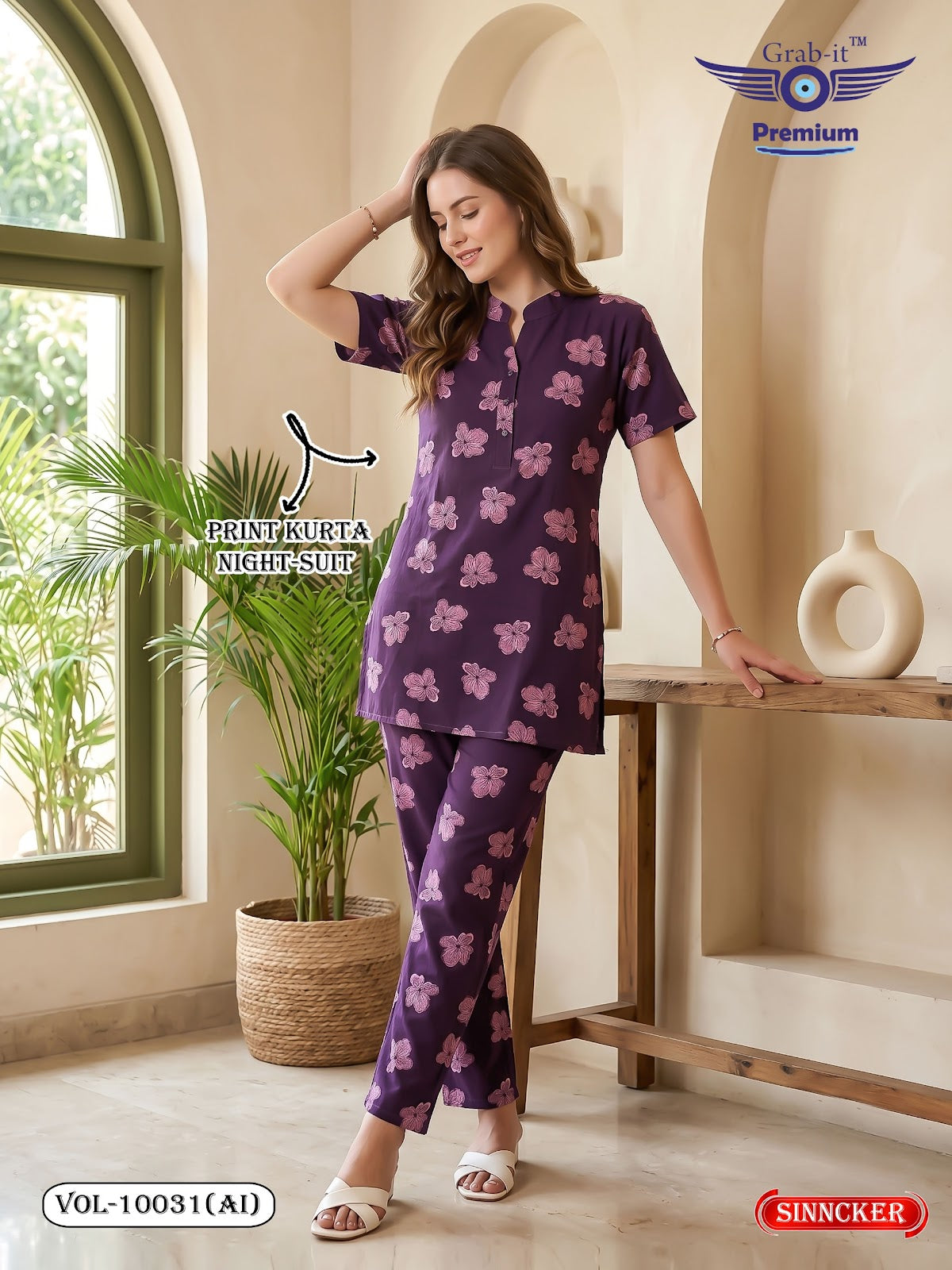 Vol 10031 Ai Grab It Sincker Kurta Night Suits Exporter India